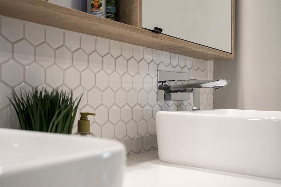 Hexagone backsplash