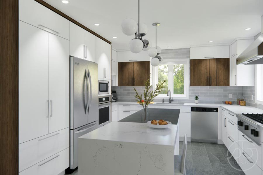 Cuisine moderne blanche et bois