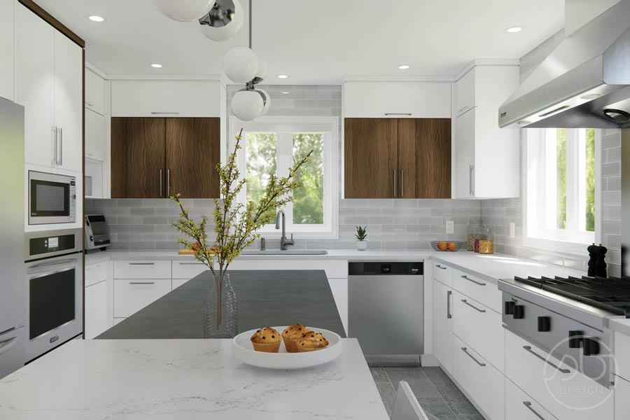Cuisine moderne blanche et bois