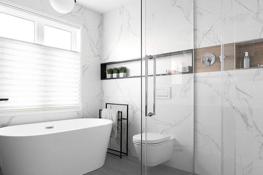 design salle de bain marbre