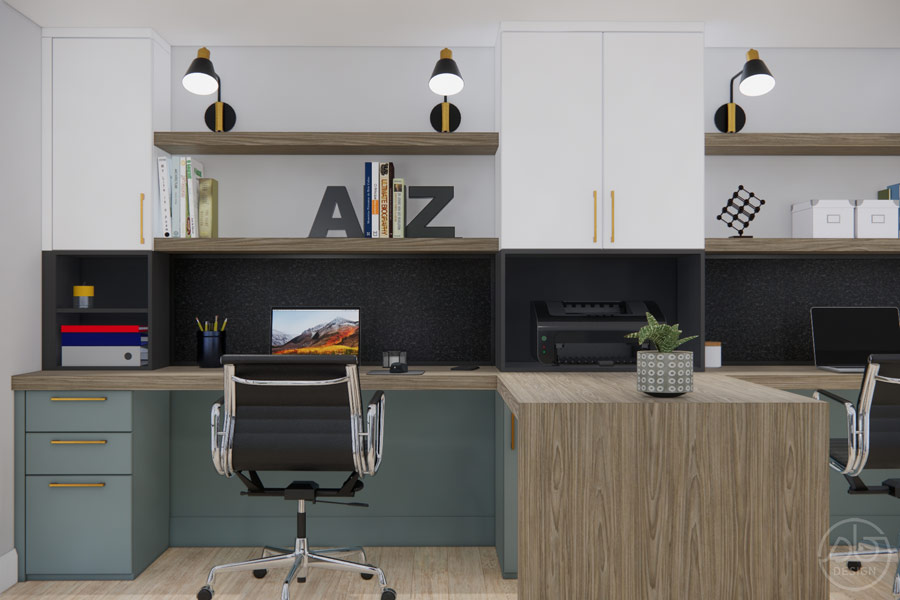 design de meuble sur mesure pour bureau a domicile