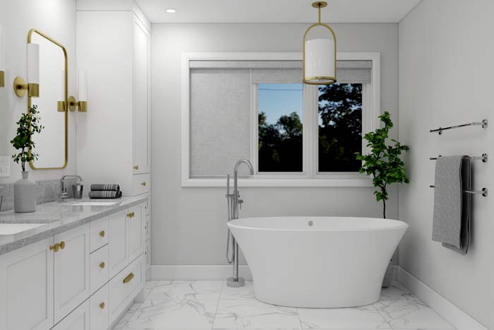salle de bain classique avec marbre