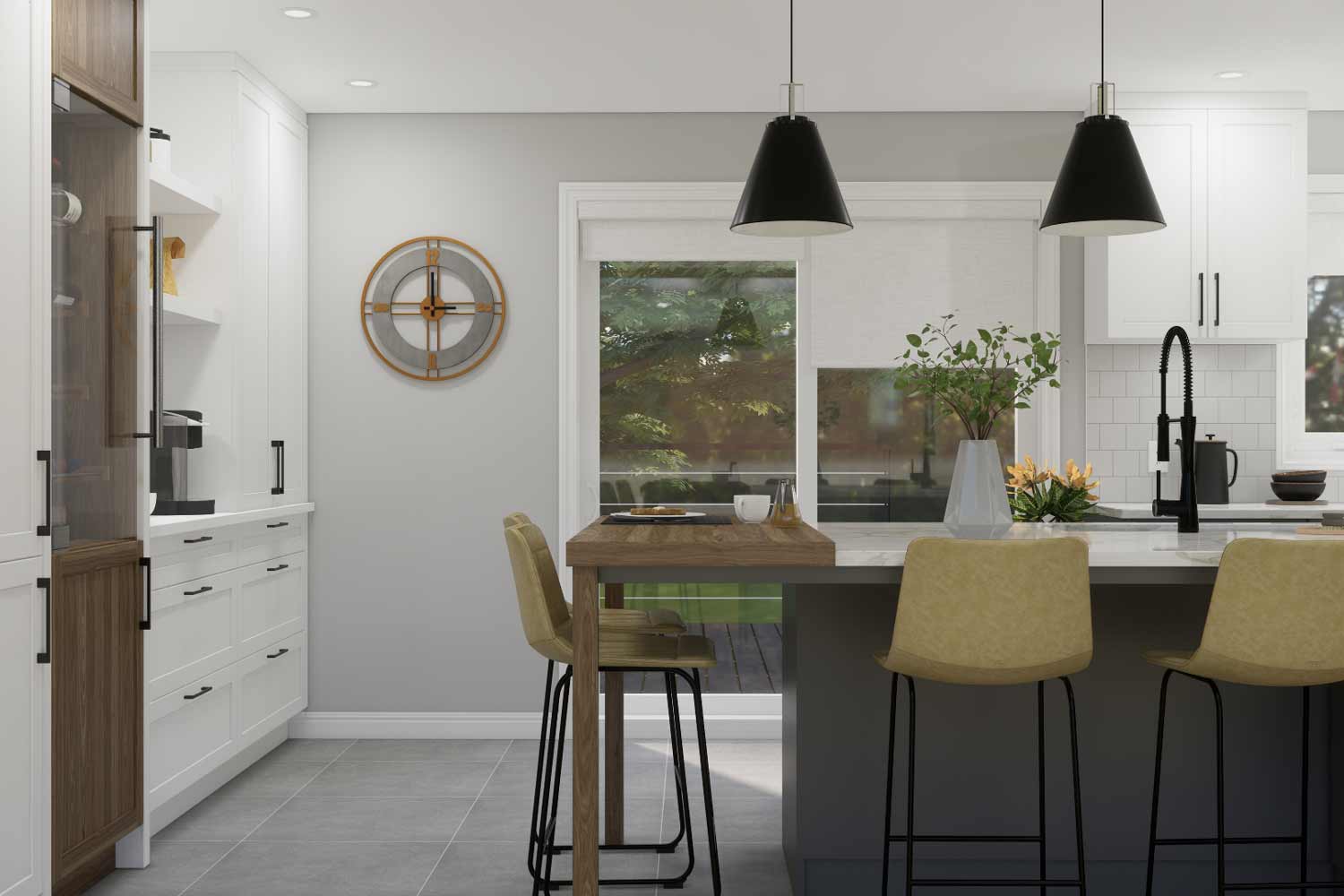 design de cuisine blanche et grise
