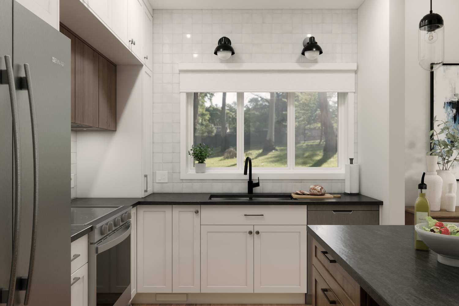 design de cuisine blanc et bois