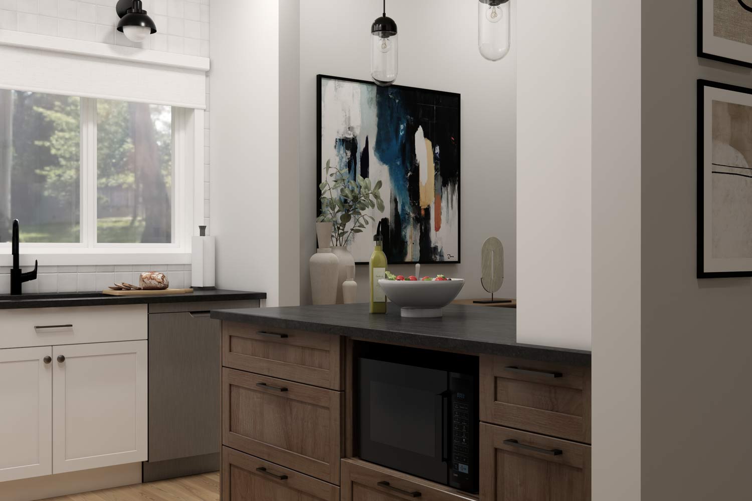 design de cuisine blanc et bois
