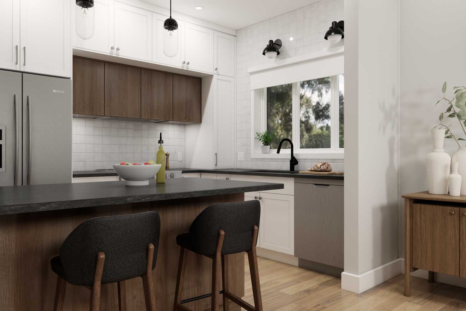design de cuisine blanc et bois